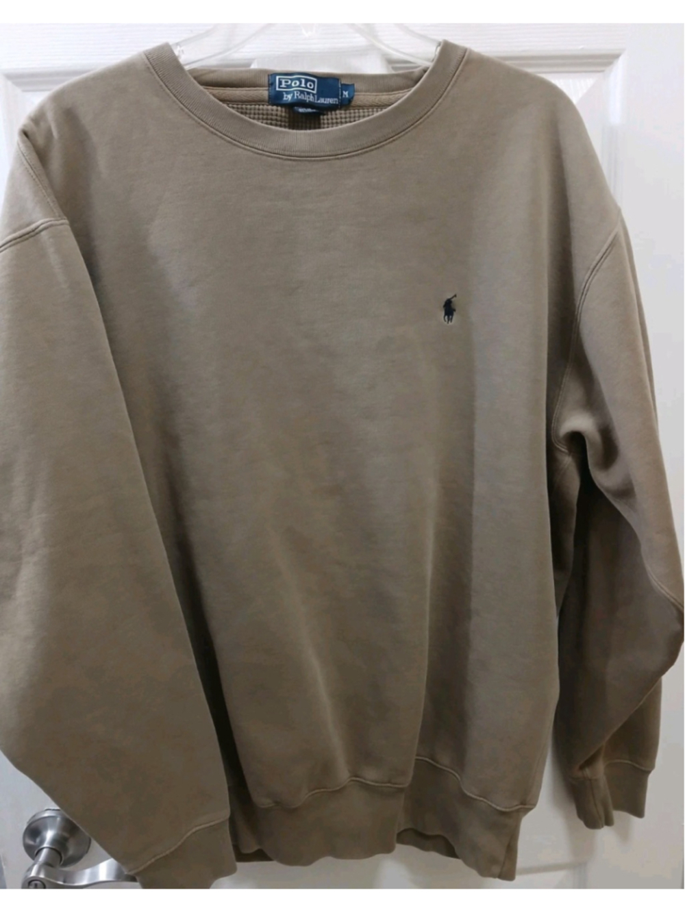 Vintage Polo Ralph Lauren Mens Sweatshirt Sz M Beige Heavy Old Money Preppy